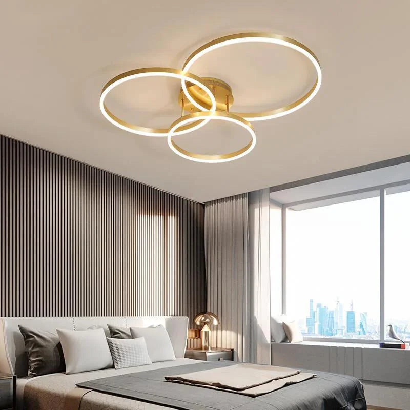 Modern Gold LED Circle Chandelier