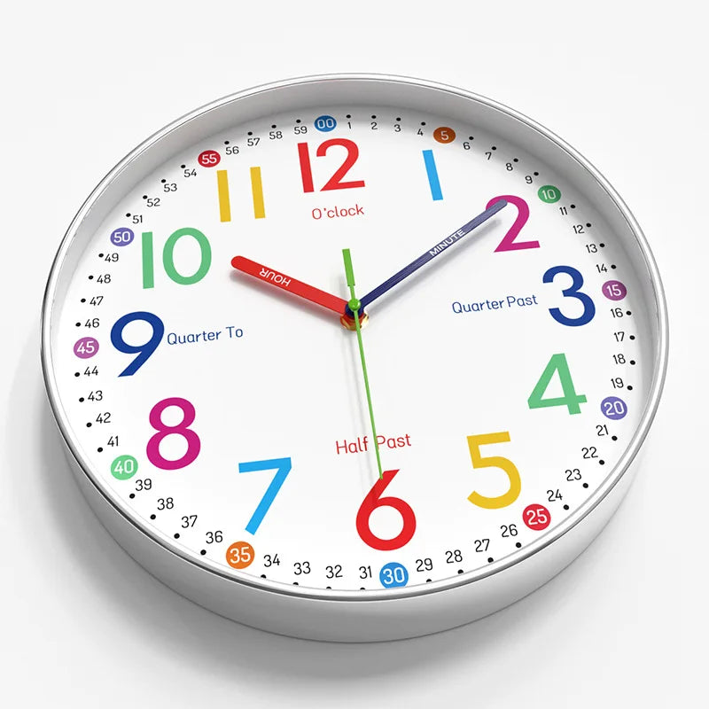 Kids Educational Wall Clock 12"