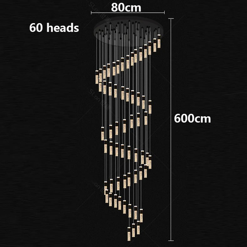 Modern home decoration crystal chandelier, stair Pendant lamp,