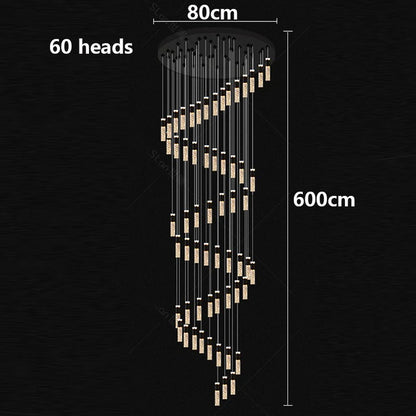 Modern home decoration crystal chandelier, stair Pendant lamp,