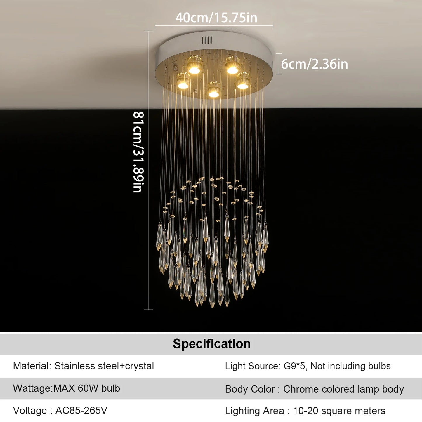 Luxury Crystal LED Pendant Light