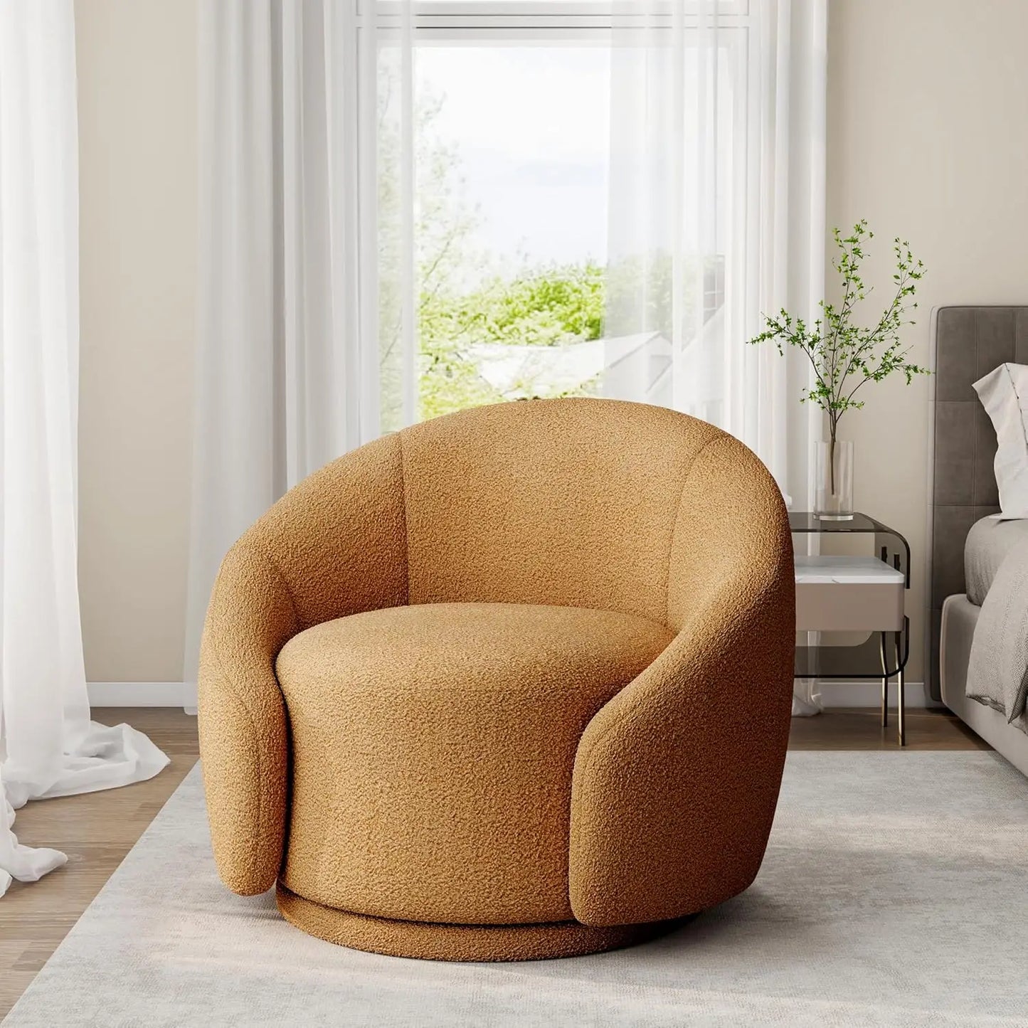 Small Swivel Barrel Accent Chair – No Assembly