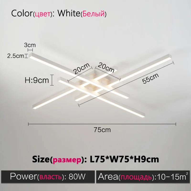 Black Nordic LED Ceiling Chandelier