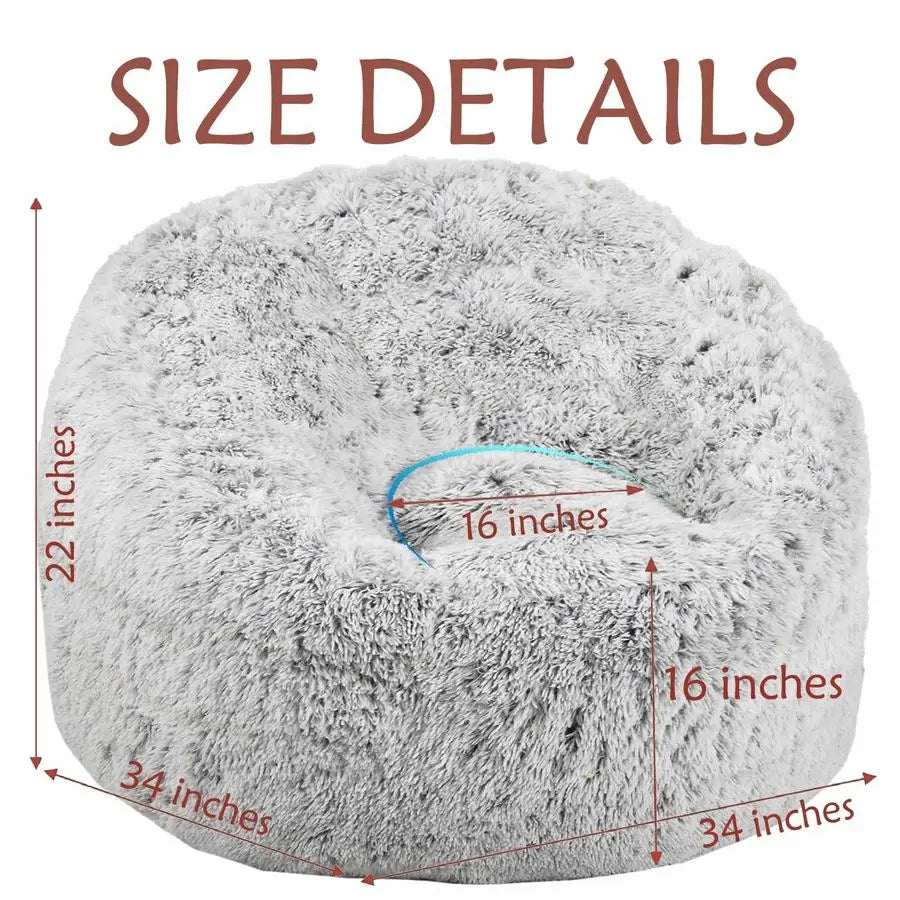Faux Fur Memory Foam Bean Bag Chair