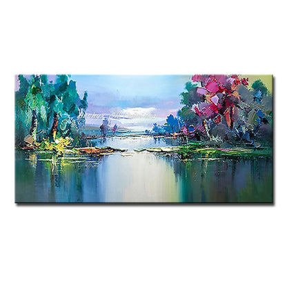 Large Abstract Tree Oil Painting on Canvas