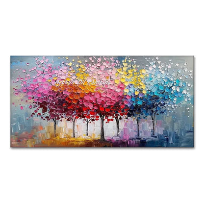 Large Abstract Tree Oil Painting on Canvas