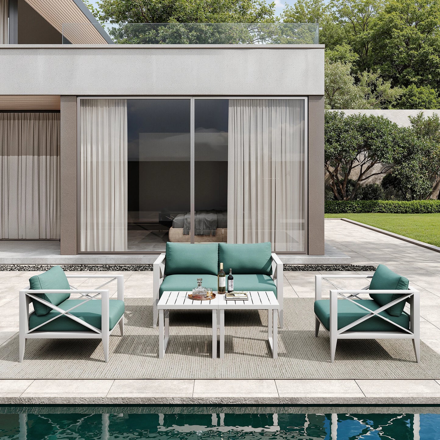 Outdoor Aluminum Sectional Set