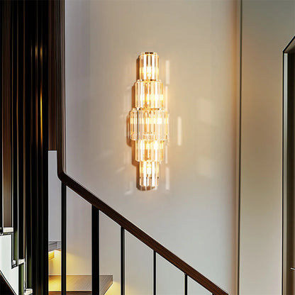 LUVODI 3-Layer Crystal Wall Sconce – E14 LED