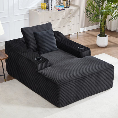 67" Corduroy Indoor Chaise Lounge Chair