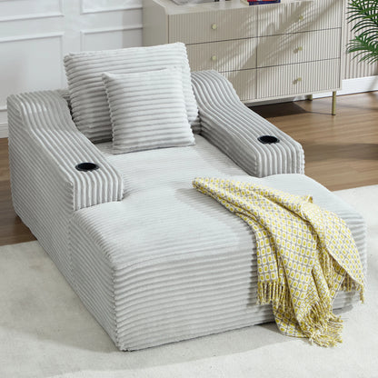 67" Corduroy Indoor Chaise Lounge Chair