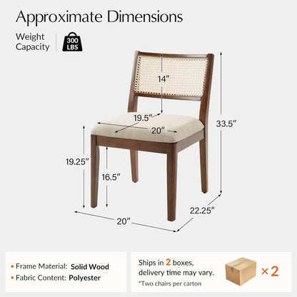 Rattan Dining Chairs Set of 4