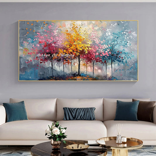 Large Abstract Tree Oil Painting on Canvas