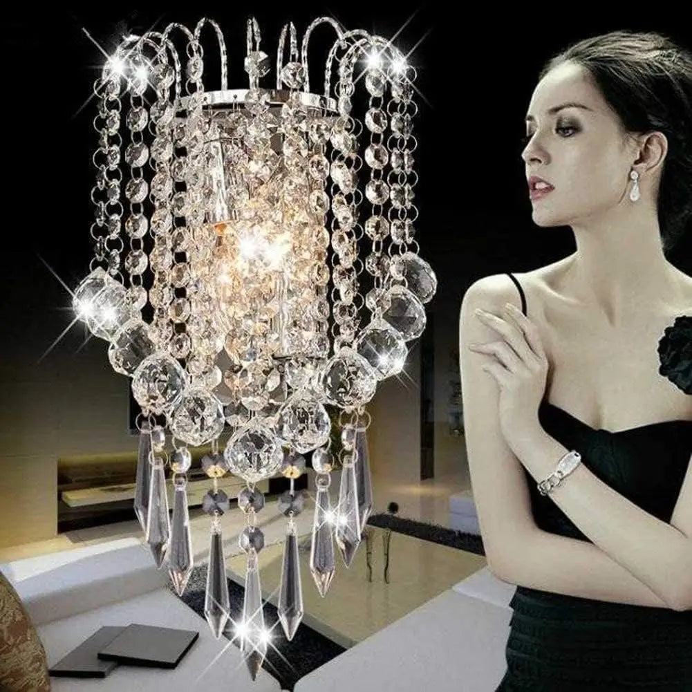 Crystal Wall Light with Crystal Balls Drops