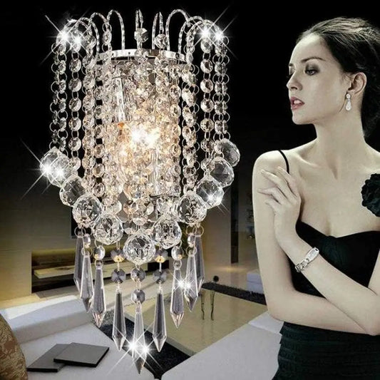 Crystal Wall Light with Crystal Balls Drops