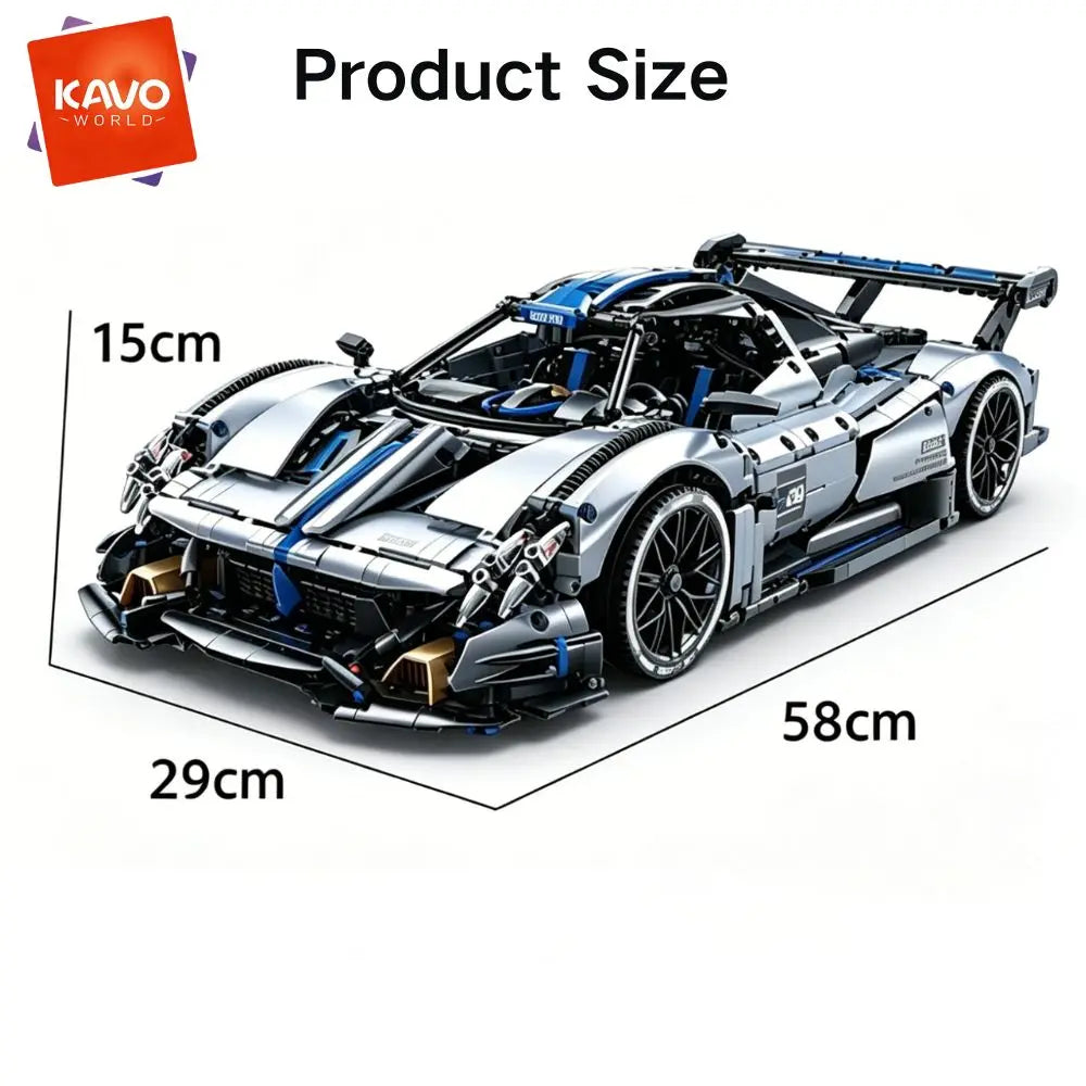 KAVOWORLD 3526pc 1:8 Sports Car Building Blocks STEM Racing Model Set
