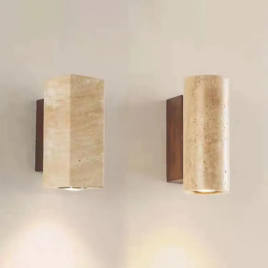 Wabi-Sabi Travertine Stone Wall Sconce