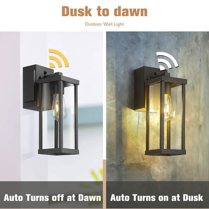 Porch Light with GFCI Outlet & Dusk-to-Dawn Sensor