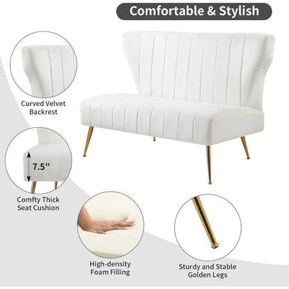 67" Tufted Velvet Loveseat with Side Pockets