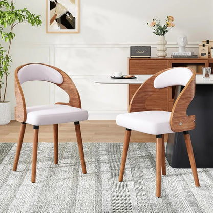 Wood Upholstered Dining Chairs (Set of 4)
