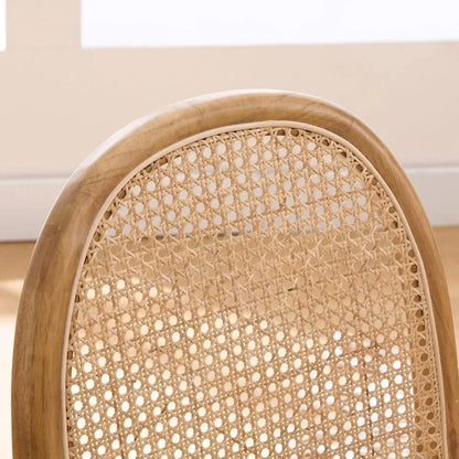 Linen Cane Back Dining Chairs (Set of 2)
