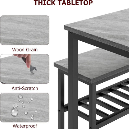 Modern Dining Table Set for 4 with Bench