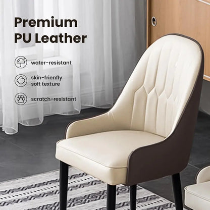 PU Leather Wingback Dining Chairs (Set of 2)