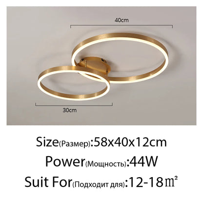Modern Gold LED Circle Chandelier