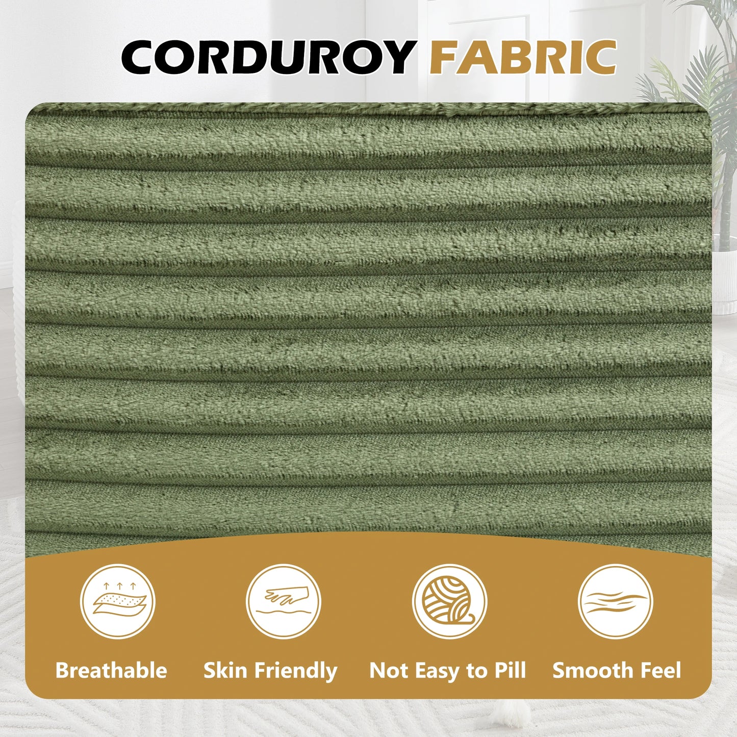 67" Corduroy Indoor Chaise Lounge Chair