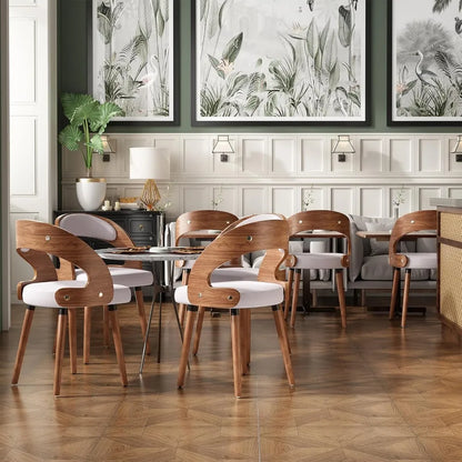 Wood Upholstered Dining Chairs (Set of 4)