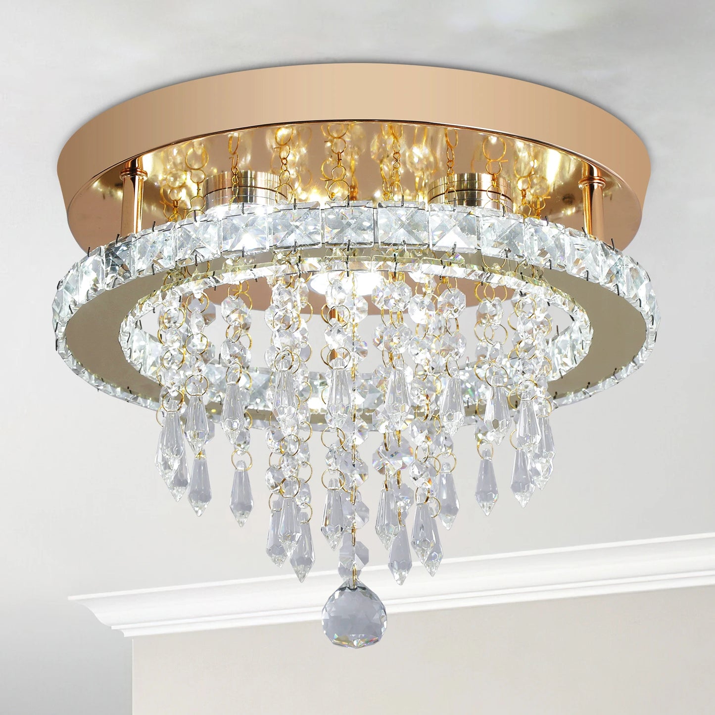 Black Crystal Branch Ceiling Light