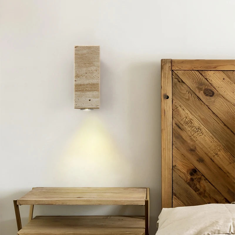 Wabi-Sabi Travertine Stone Wall Sconce