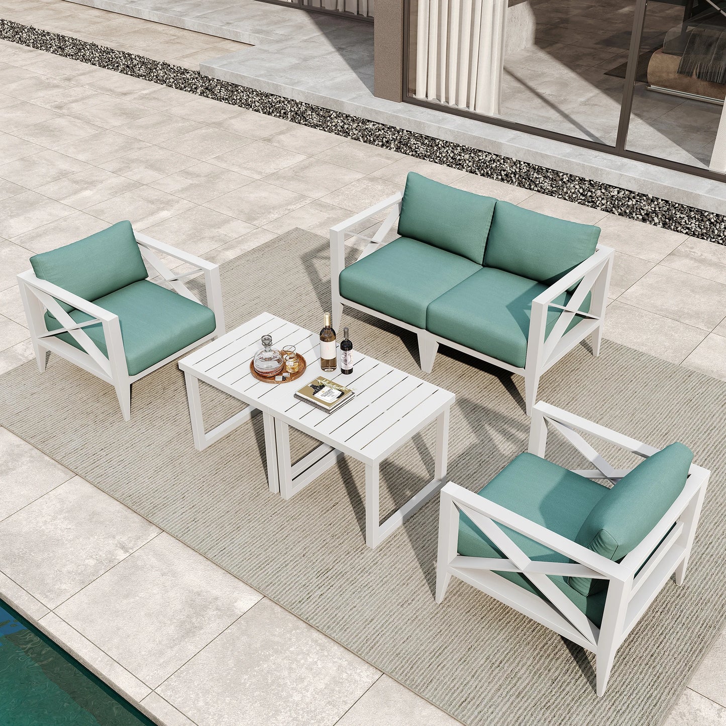 Outdoor Aluminum Sectional Set