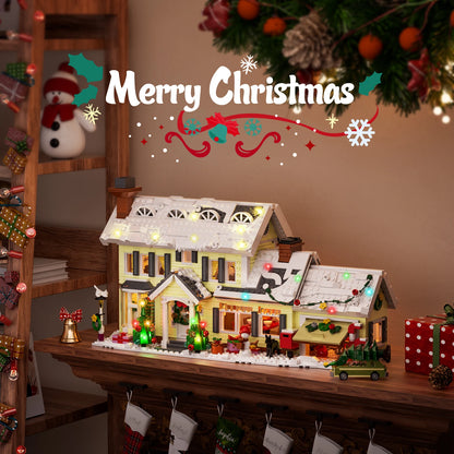 Christmas Holiday House Building Set Clark's Car,Gifts for Boys, Girls(1484pcs)