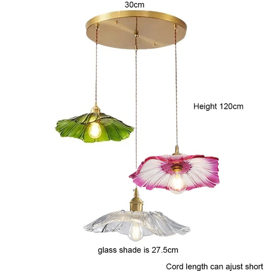 Vintage Glass Flower Pendant Lighting