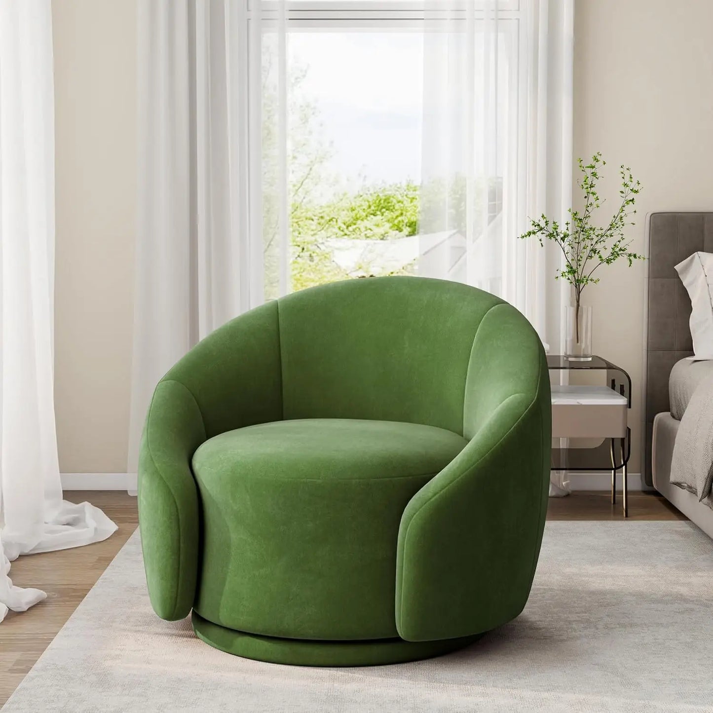 Small Swivel Barrel Accent Chair – No Assembly