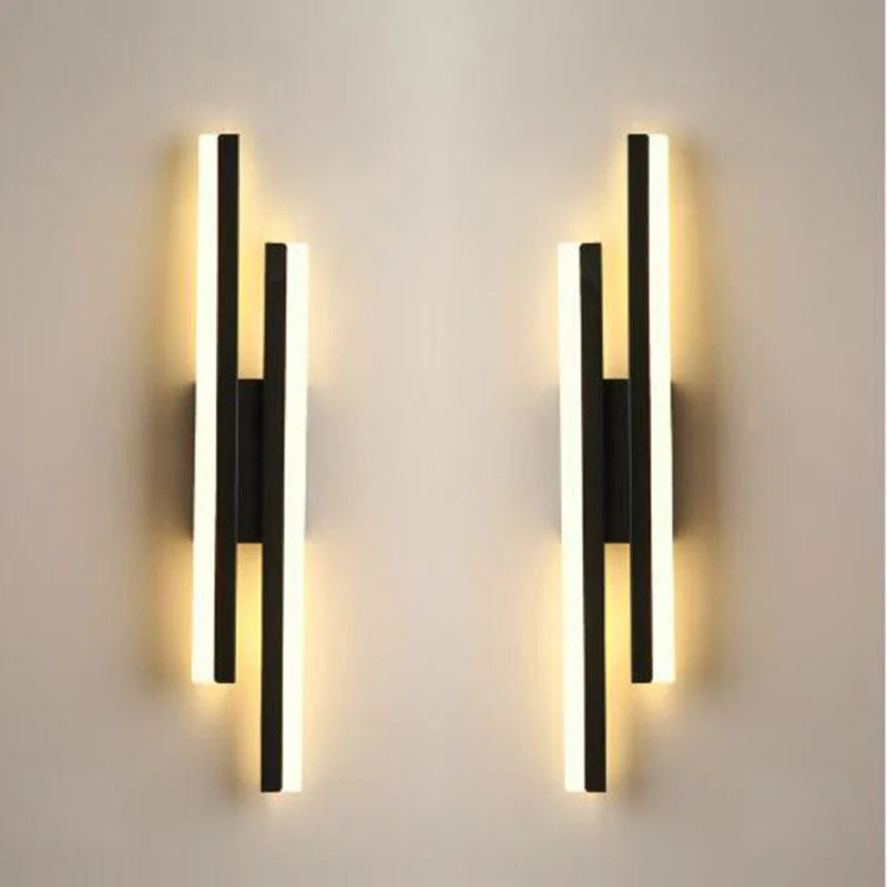 LED Wall Lamp Wall Sconces Copper Line Pipe Acrylic Lampshade