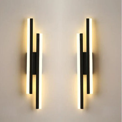 LED Wall Lamp Wall Sconces Copper Line Pipe Acrylic Lampshade