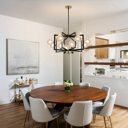 Dimmable Bubble Chandelier Black Glass