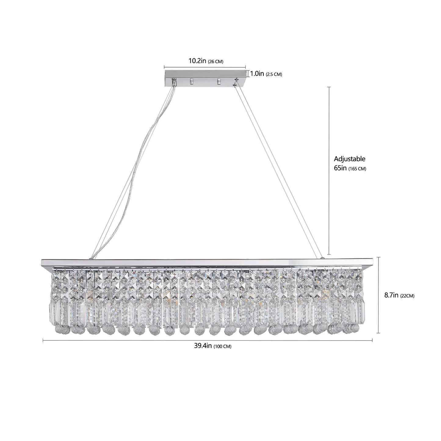 Modern 8-Light Crystal Chandelier