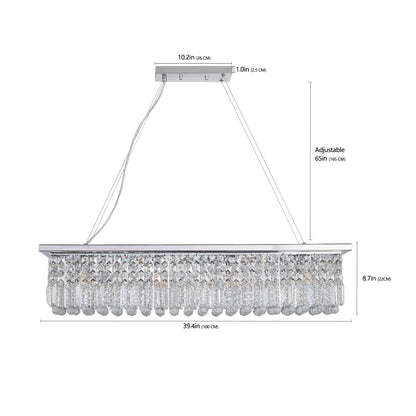 Modern 8-Light Crystal Chandelier