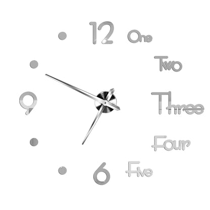 3D DIY Acrylic Mirror Wall Clock