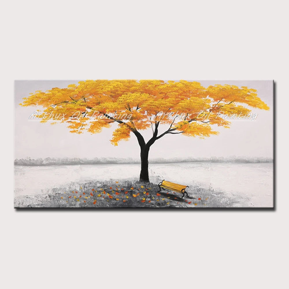 Large Abstract Tree Oil Painting on Canvas