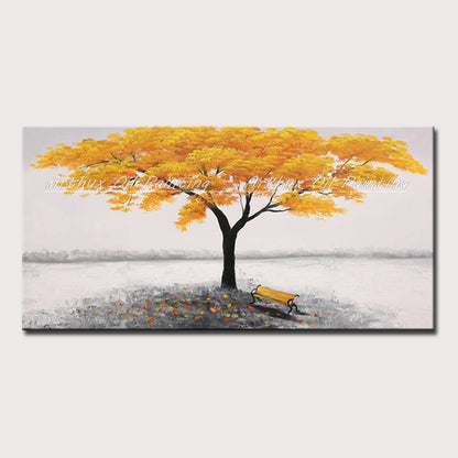 Large Abstract Tree Oil Painting on Canvas