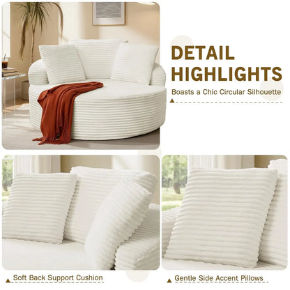 Oversized Cloud Lounge Chair – Round Corduroy Sofa