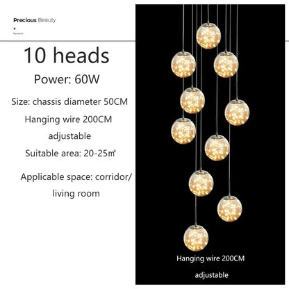 Nordic Glass Ball LED Pendant Light