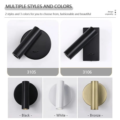 Adjustable LED Reading Wall Light – Modern Bedside Lamp