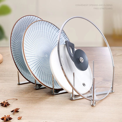 Expandable Pot & Plate Organizer Rack