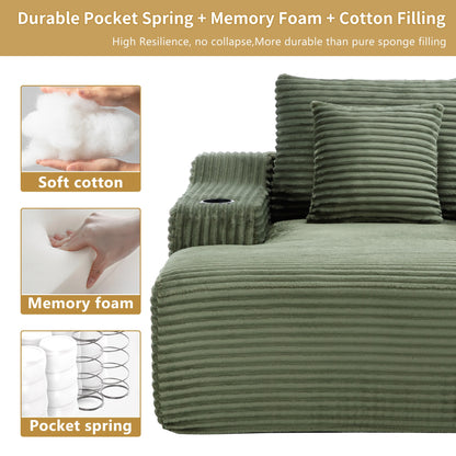 67" Corduroy Indoor Chaise Lounge Chair