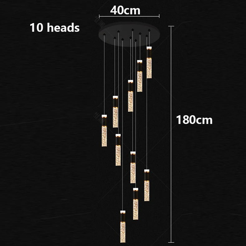 Modern home decoration crystal chandelier, stair Pendant lamp,