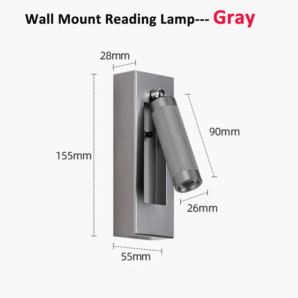 SANDIY Nordic Wall Sconce – Bedside Reading Lamp with Switch